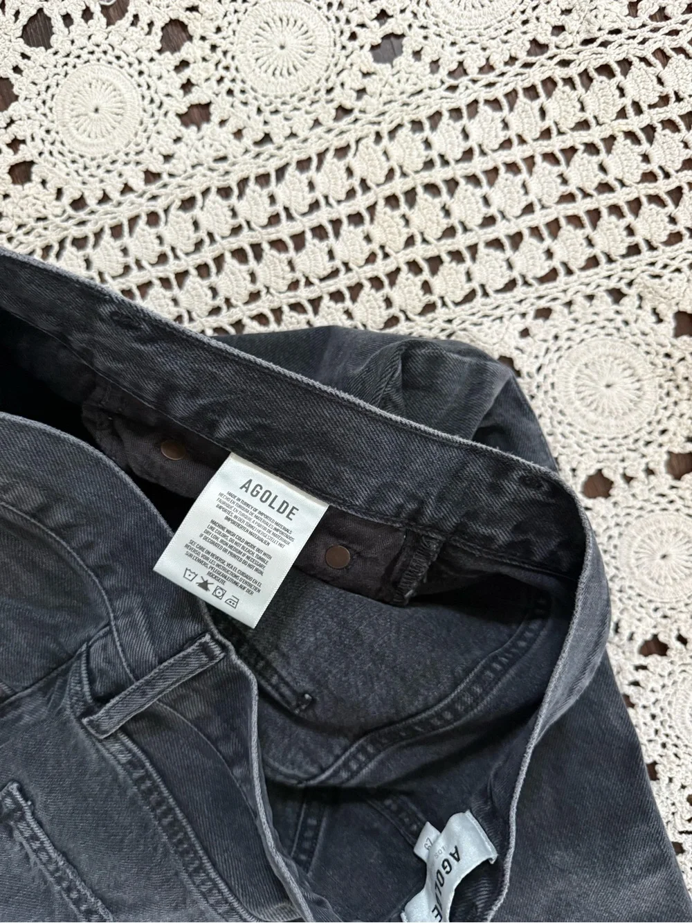 AGOLDE '90s High-Rise Straight-Leg Jeans Howl Black Wash Size 29